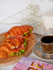 croissant and coffee
