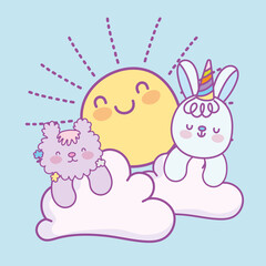 cute animals cloud sun