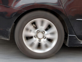 wheel cars moving on the road