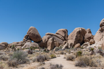 Scenic rock formation at the Joshua Tree National Park, Southern California