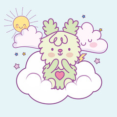cute bear on cloud