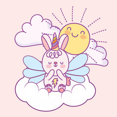 Obraz na płótnie Canvas cute bunny sun