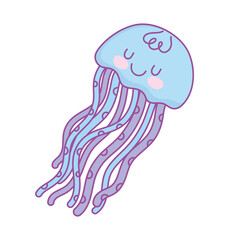 cute jellyfish cartoon © Stockgiu