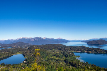 Fototapeta na wymiar Landscape and Panoramic View, Cerro Campanario, Bariloche, Argentina
