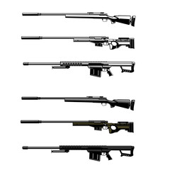 Sniper set vector illustration