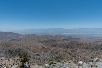 Scenic panoramic aerial Joshua Tree National Park vista, Southern California