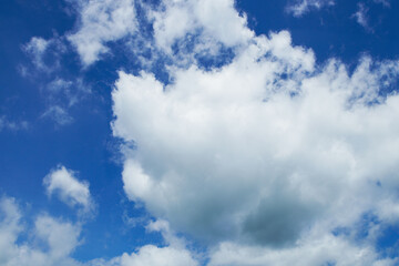 A landscape view of a beautiful cloudy blue sky