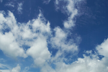 A landscape view of a beautiful cloudy blue sky