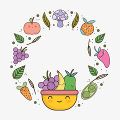 cute vegetables fruits