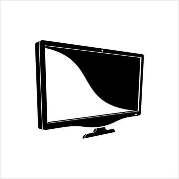Computer Monitor Icon, Computer Pictorial Form Visual Display Output Device, Display Device