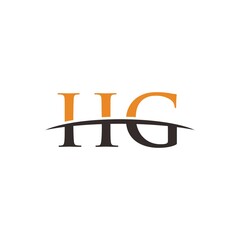 Initial letter HG, overlapping movement swoosh horizon, company logo design inspiration
