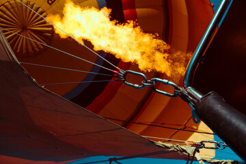hot air balloon on fire