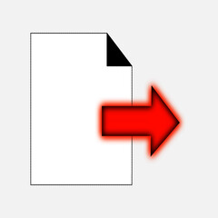 Export and import file icons. Upload, download sign.Save or open file. Share document symbol. Interface button. Element for design website etc.