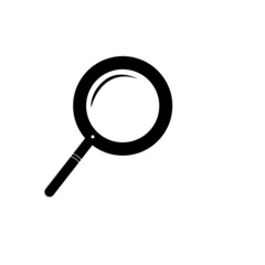 Vector magnifying glass icon with reflection.
