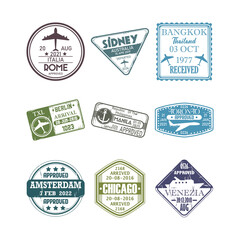 Obraz premium immigration passport stamps
