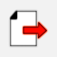 Export and import file icons. Upload, download sign.Save or open file. Share document symbol. Interface button. Element for design website etc.