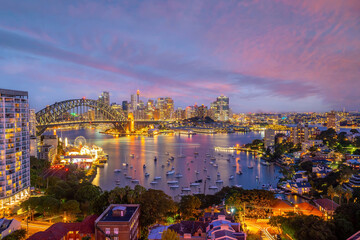 Downtown Sydney skyline cityscape in Australia