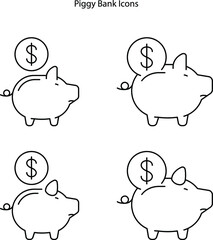 piggy bank icon isolated on white background. piggy bank icon thin line outline linear piggy bank symbol for logo, web, app, UI. piggy bank icon simple sign.
