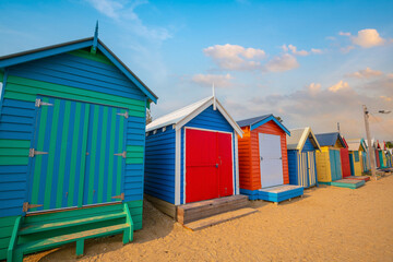 Colorful Beach House at Brighton Beach in Melbourne Australia