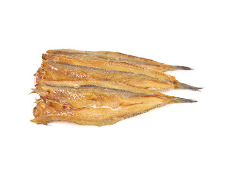  Dried fish isolated on white background.