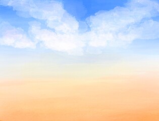 Fototapeta premium 青とオレンジ色の夕焼け朝焼け空