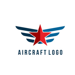 set of colorful geometric wings logo. abstract star aircraft symbol vector