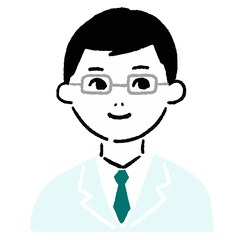 眼鏡をかけた男性のベクターアイコン