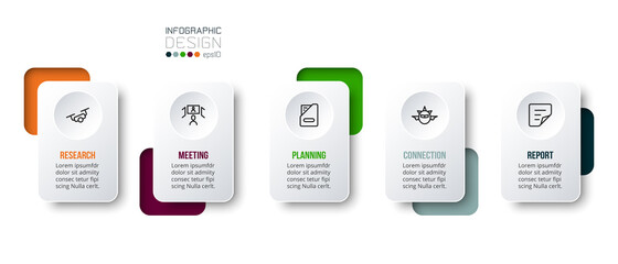 Business concept infographic template with yearly option.