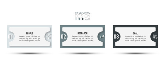 Infographic business template with step or option design.