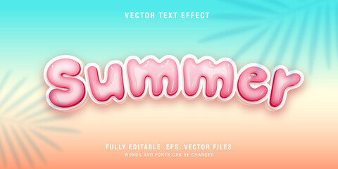 Summer text style effect fully editable vector