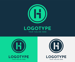 Letter H, Hh, Uppercase Letter H with Lowercase letter h Minimalistic Modern Logo Design Template for your Business, or Corporate.