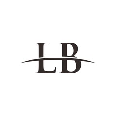 LB initial swoosh horizon, company logo design inspiration