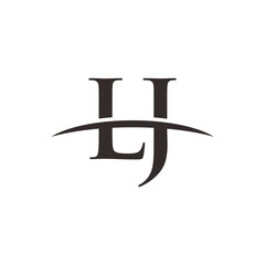 LJ initial swoosh horizon, company logo design inspiration