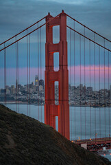 Sunset at the Golden Gate Bridge in San Francisco