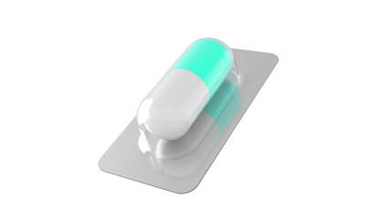capsules pills and drug tray on white background with copy space for text. Global healthcare concept. Antibiotics drug resistance concept. Antimicrobial capsule pills.
