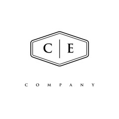 initial CE logo design vector