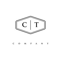 initial CT logo design vector