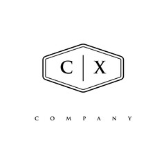 initial CX logo design vector