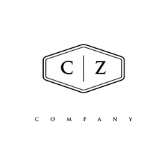 initial CZ logo design vector