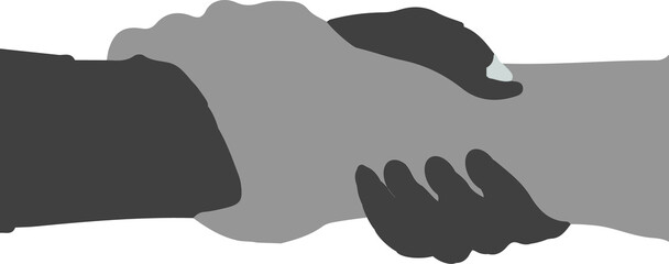 helping hand vector isolated on background