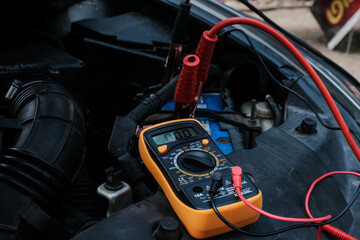 Battery car check with electric meter