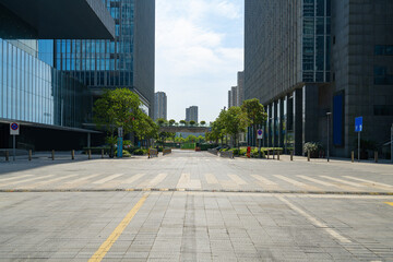 Financial center square and office building in Ningbo, China