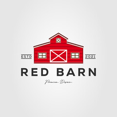 red barn farm house logo vector illustration design © rizka arishandy
