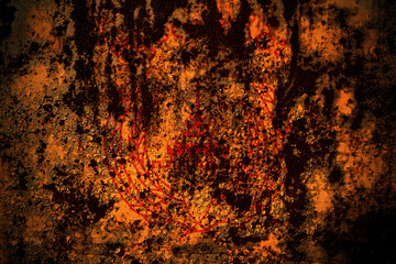Myanmar, Mandalay Division flag on grunge metal background texture with scratches and cracks