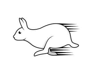 Running rabbit vector illustration logo