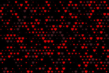 Dark RED groups of hearts vector pattern with symbol of cards and Colored illustration with hearts, spades, clubs, diamonds. Pattern for booklets, leaflets of gambling pattern design for LOVE.eps