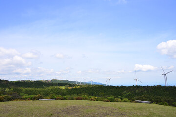 Fototapeta na wymiar 青山高原の風力発電（2021年5月　春）