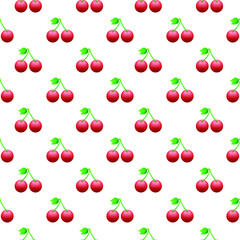 Seamless Pattern Abstract Elements Cherry Food Berry Vector Design Style Background Illustration