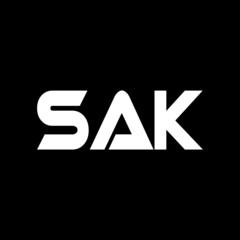 SAK letter logo design with black background in illustrator, vector logo modern alphabet font overlap style. calligraphy designs for logo, Poster, Invitation, etc