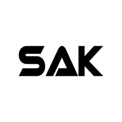 SAK letter logo design with white background in illustrator, vector logo modern alphabet font overlap style. calligraphy designs for logo, Poster, Invitation,
